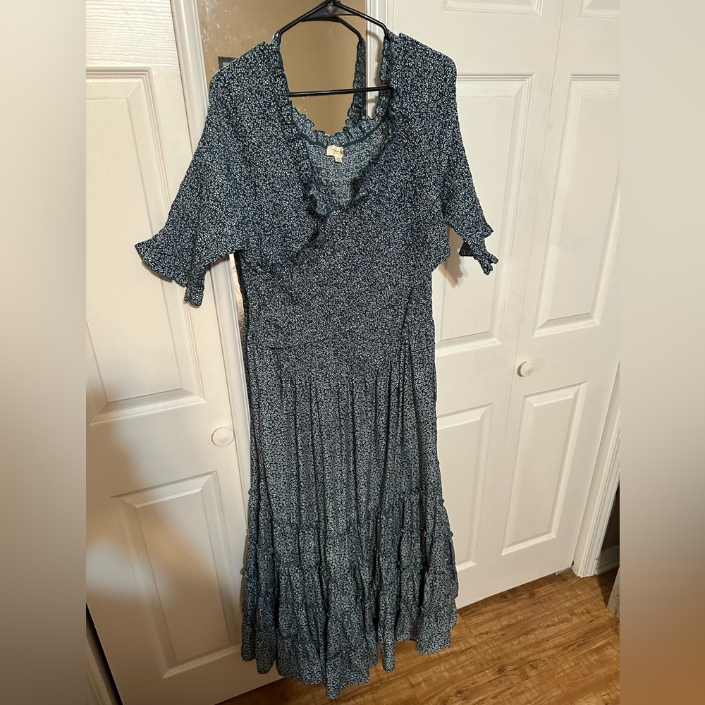 Orange Creek Blue Smocked Maxi Dress